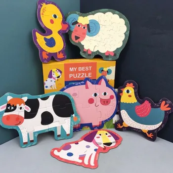Multifilmi 3D-Loomade Puidust Mosaiikpildid 33 Tükki Jigsaw Lastele Mänguasjad, Laste Päev Kingitused Sünnipäeva Õnnelikult Kasvav Õppe Naljakas