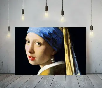 Vermeer Pearl Kõrvarõngas Tüdruk 2-raamimata Lõuendile Maali Seina Art Pilt Paberile Print Lõuend Plakatid Ja Pildid Teenetemärgi Seinamaaling