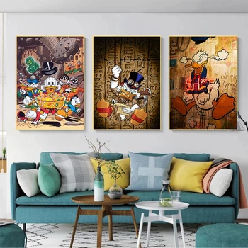 Disney Donald Duck Cartoon Lõuend Maalid Disney Anime Plakatid ja pildid seina Art Pilte elavad kodus ruumi Kaunistamiseks