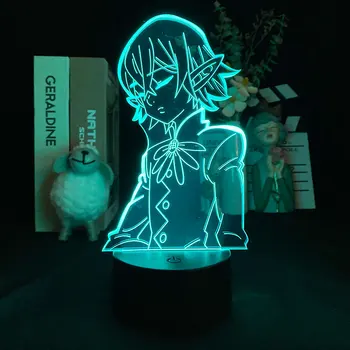 Jaapani Anime Seitse Deadly Pattude eest Helbram 3D Öö Valguses Bluetooth Kõlar Baasi Girly Südame Kaunistamiseks LED Magamistuba Öö Lamp