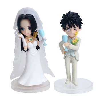 Armas Anime Üks Töö Monkey D. Luffy Boa Hancock abielluda PVC Tegevus Joonis Laekuva Mudel Lapsed Mänguasjad Nukk 2pcs/set