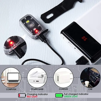 Ohutu LED Light USB Laetav Töötab Valguse Clip-Strobe Light 5-Valgustus Režiimid Jooksmine, Jalgrattasõit, 2 Pakki