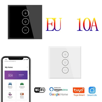 Smart Wireless Touch Wifi LED Dimmer, Klaasi Lüliti Valguse Hämardamise Seina Telefoni App Kontrolli Remote Off ELI Tuya Alexa Google Kodu