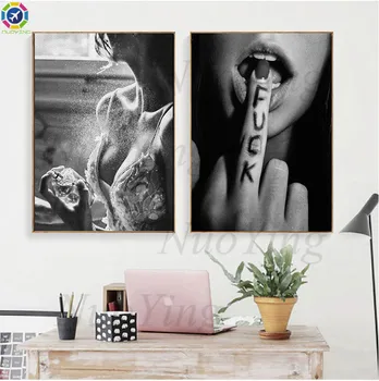 Mood Seina Art Must Valge Veealuse Naine Prindi Seksikas Naine Plakat, Lõuend Kunsti Ilu Seinale Pildi Maalimine Kaasaegse Kodu Decor