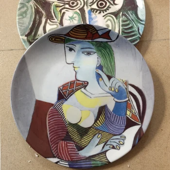 Picasso Kuulsa õlimaal Dekoratiivne Plaat hispaania Abstraktse Seina Riputamise Käsitöö Roog Kodus/hotellis Decor Hulgi-Ümmargune Plaat