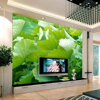 Kohandatud kohandatud taustpildi sissepääs seinamaaling elutuba TV stereo lotus taust 3D Kohandatud Suurus