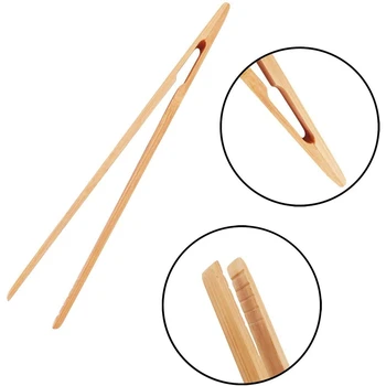10 Tükki Bambusest Terviseks Tangid, Bambusest Tangid 7 Tolli Röster Tangid on Valmistatud Looduslikust Bambusest ideaalne Terviseks Leib Marineeritud kurk