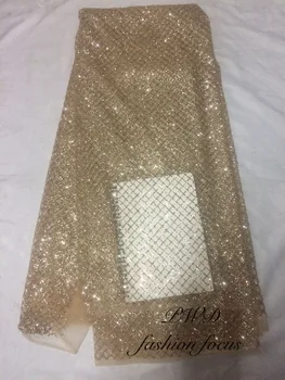 Glitter Litrid Materjali Kuld Tasaarvelduse Pits Silma Tülli Aafrika Kangast Nigeeria Pulm Kleit