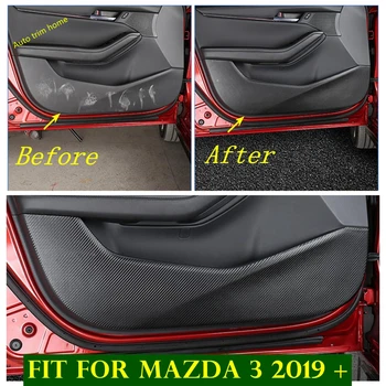 Tarvikud Sisemine Auto Uks Protector Kleebised Anti Kick Pad Anti-määrdunud Matt Kate Kaitse Komplekt Sobib Mazda 3 2019 2020 2021