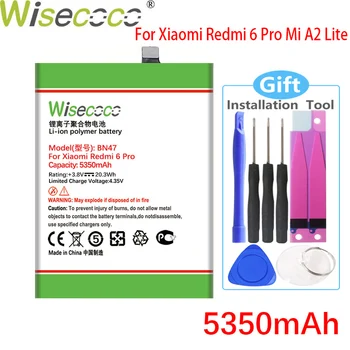 Wisecoco BN47 5350mAh Aku Xiaomi Redmi 6 Pro / Mi A2 Lite Telefon Remont, Asendamine + Tracking Number