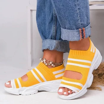 Naiste Sandaalid Kiilud Jalatsid Suvel Platvorm Sandaalid Naiste Kingad Naiste Tõsta Kohta Peep Varba Silmkoelised Daamid Tossud Vabaaja 2021