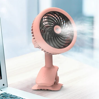 Desktop Office Kaasaskantav Väike Fänn Laadimine USB Clip Loksutades Pea Spray Humidification Silent Fan