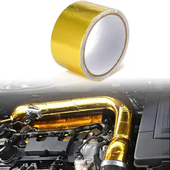 5M Pikkus 16ft Kuldne Klaaskiud Wrap Takistus Lindi Heat Shield Rulli Heitgaasi Auto Kaitse