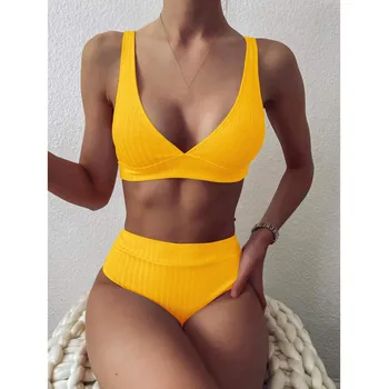 2021 Seksikas Printida Kahes Tükis Ujumistrikoo Naiste Kõrge Vöökoht Ujumisriided, Bikiinid trikoo Ujumine Ülikond Naiste Brazilian Bikinis