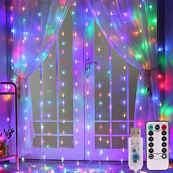 гирлянда штора LED Vanik String Valgus dekoratsiooni String Tuled puldiga jõulukaunistused Pool Lamp