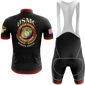 U. S Marine Corps Jalgrattasõit Kampsunid Rinnatüki sätestatud Lühikesed Varrukad 2021 Meeste MTB Tee Jalgrattasõit Riided Kiire Kuiv Jope,vett hülgav Must Ülikond