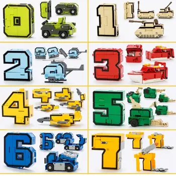 10 Tk Lahe Number, Muutes Robot 3D Sõjaväe Sõidukid Mudelid Pusle Plastikust Puzzle Lapsed, Haridus Mänguasjad, Laste Kingitus
