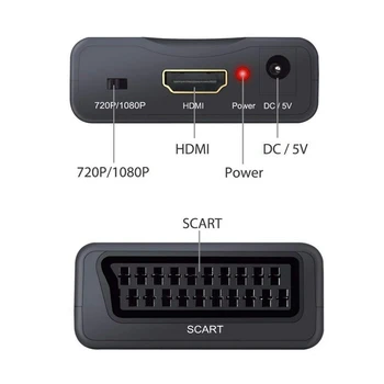 1080P Scart to HDMI Adapter Upscaler Video Audio Converter-Adapter TV HDTV-VHS-STB PS3 Sky DVD-Blu-ray