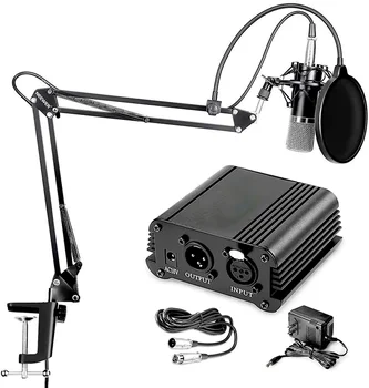 Kondensaator Mikrofon & NW35 Peatamise Buum Kääride Käe Seista kinnitusklamber 48V Phantom Power Supply