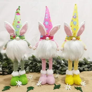 Lihavõtted LED Valgus Armas Näota Nukk Gnome Bunny Dekoratsioon Käsitöö Küülik Elf Palus Mänguasjad Kujukeste Puhkus Pool Decor uus Uus