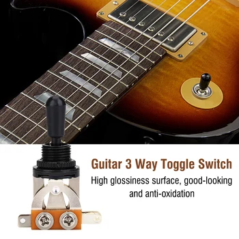 1tk 3-Way Electric Guitar Lüliti Kitarr Pikap Lüliti 3-Way Toggle Switch with Must Nupp Kitarrile Osad ja Tarvikud