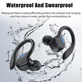 TWS Bluetooth-Ühilduvad Kõrvaklapid Mikrofonid, Sport Kõrva Konks LED-Ekraan Juhtmeta Kõrvaklapid HiFi Stereo Earbuds