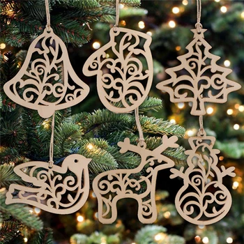 6tk puiduhakke Käsitsi valmistatud Ripatsid Kaunistused Xmas Tree kaunistused Koju jõulupidu Dekoratsioon Tarvikud