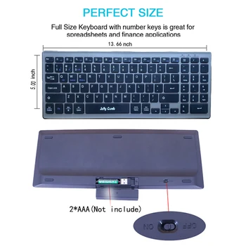 Jellycomb 2.4 G Traadita Klaviatuuri Sülearvuti Multi-Seadme Kolme Kanali multimeedia-Juhtmeta Bluetooth-Klaviatuur