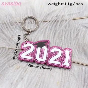 (1piece) KH1036 -76mm Akrüül-Klassi 2021 Võtmehoidja, Vanem Kingitus, Lõpetamise Kingituse, 2021 Võtmehoidja