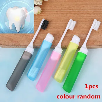 1tk(värvus juhuslik) Portable folding väljas reisimine, telkimine hambahari kokkupandav hambahari plastikust kcy