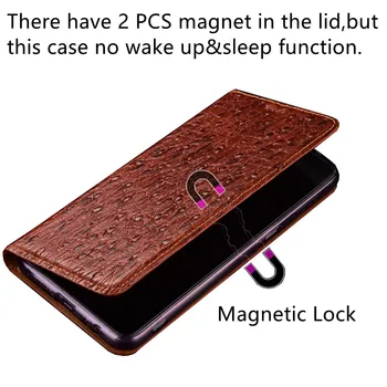 Jaanalind tera loomulik nahk magnet omanik telefoni juhtudel Nokia 5.1 Plus case for Nokia 5.1/Nokia 5 kaitseümbris kate funda capa