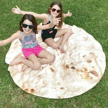 150-180cm Burrito Tortilla Tekk Ring Uudsus Tekk Viska Toitu Loomine Wrap Tekk Pehme Palus Hiiglane Rätikuga Täiskasvanud Lapsed