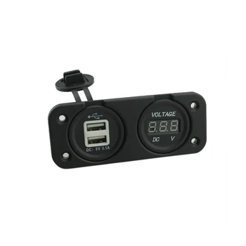 DIY 12~24V Veekindel, Mootorratta Auto Dual Laadija 3.1 Voltmeeter 2-Port USB Pistikupesa Pistikupesa Pistik