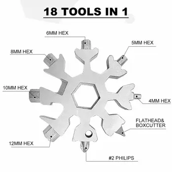 18-in-1 Lumehelves Multi-tööriist, Roostevabast Terasest Multi-tera Kaardi Lõikur Koos võtmehoidja Roostevabast Terasest Multi-tööriist