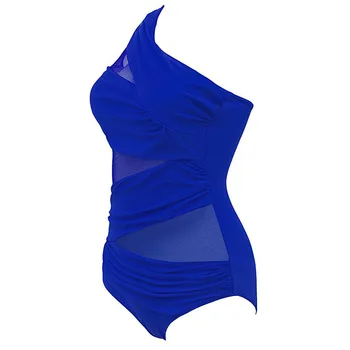 Suvel Naiste Ühes Tükis Ujumistrikoo Supelrõivad Monokini Daamid Võrgusilma Ühe Õla Tahke Supelrand, Sobiks Pluss Suurus M-4XL