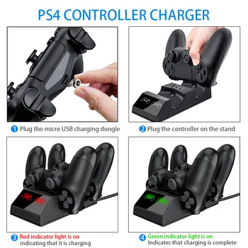 PS4 Traadita Kontroller Laadija PS4 Magnet Omanik Laadija Dual Charger Game Controller