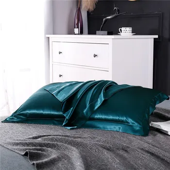 Simulatsioon Satiin Siidist Pehme PillowCover Mugav Pehme Padjapüür eest Magamistuba Luxury Silk Sile Padjapüür (Solid Color