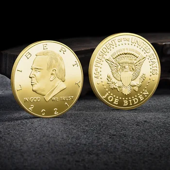 46. Ameerika Ühendriikide President Joe Biden 2021 Suveniiride Mündi In God We Trust Laekuva kullatud mälestusmünte