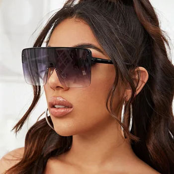 ONEVAN Liiga Rimless Päikeseprillid Naistele 2021 Luksus Suure Raamiga Prillid Naiste Prillid Naiste/Meeste Vintage Oculos De Sol Mujer