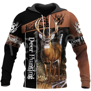 Tessffel Deer Hunter Loomade Küttimine Camo Tattoo Streetwear 3DPrint Mehed/Naised Harajuku Pullover Sügisel Pikad Varrukad Zip Hupparit 15