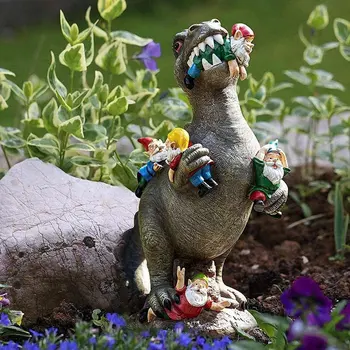 Dinosaurus Süüa Kääbus Aed Art Väljas Aia Kaunistused Kuju Kingitus Tuua Lõbusas Õhkkonnas Koduses Teenetemärgi