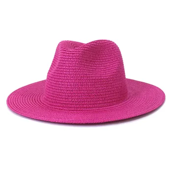 Kuum Mood Suvel Vabaaja Unisex Beach Huopahattu Suur Nokk Jazz Päike Müts Panama Müts Õled Naised Mehed Mitmevärviline Tumenevad Kork