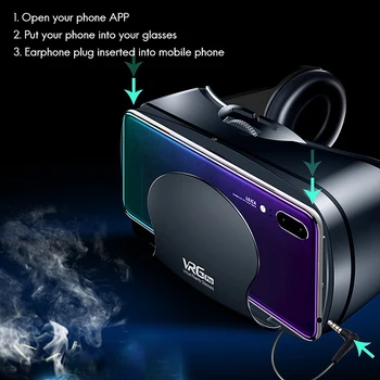 Virtuaalne Reaalsus 3D VR Prillid Peakomplekt Smart Kiiver Mobiiltelefoni Objektiivid koos Kõrvaklappide Töötleja Binokkel