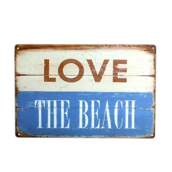 Love Beach Tina Märk, Baar, Pubi, Kohvik Kauplus Seina Kaunistamiseks Vintage Metal Art Kleebis Plakat Home Decor Raud Plaat 30x20cm A933