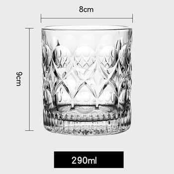 290ML Kristall Klaasi Viski Cup Kodu Baar Klassikalise Kokteili Klaas Retro Likööri Klaas Veini Cup