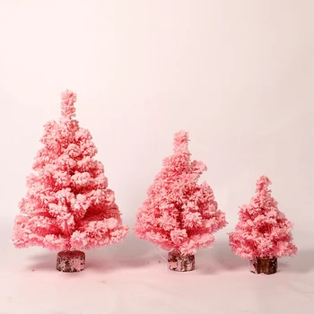 Uue Simulatsiooni Roosa Krüptimine On Flokeerimisega Mini Jõulupuu Peen Töölaua Kaunistus Jõulukaunistused Kingitus