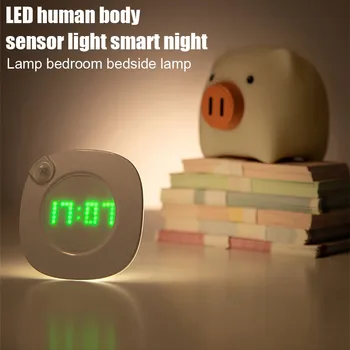 Öö Valgus, Kell Liikumisandur Seina Magnet USB Laetav LED Öösel Lamp Vannituba Magamistoast, Wc