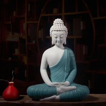 HEA Hulgi-Budistliku asjade # kodu pere Õnnistagu Ohutu õnne Buddha -Kagu-Aasia Istub Buddha portselan, kunst, skulptuur