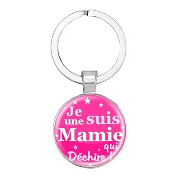 2021 Prantsusmaa Je Suis Une Super Maman Võtmehoidja Hõbe Klaas Pärl Metall Super Ema Võtmerõngast Omaniku Ema Kingitus