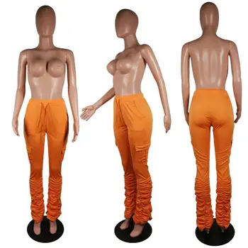 Naiste Kõhn Tunked Tasku Joggers Slim Kõrge Vöökoht Põletatud Pliiats Püksid Daamid Multi Taskud Pükste Pluss Suurus Pantalones Mujer